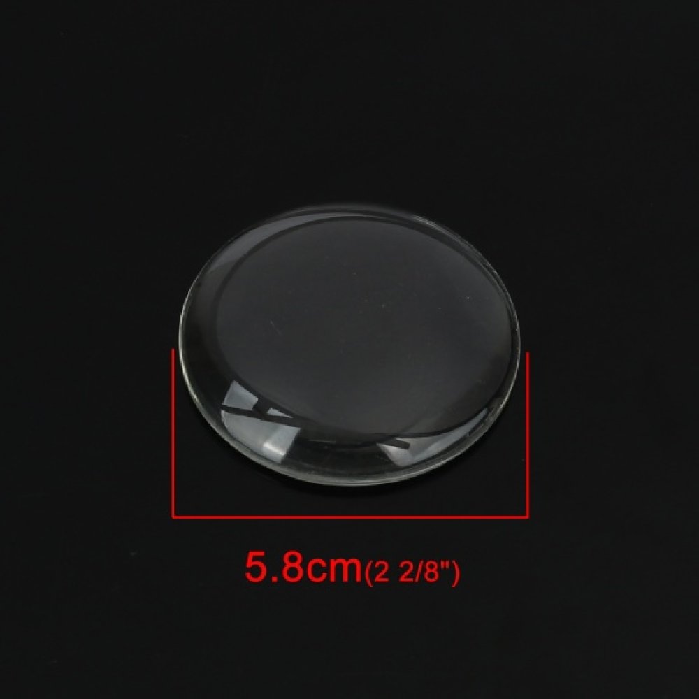 Cabochon Round 58 mm i klart glas