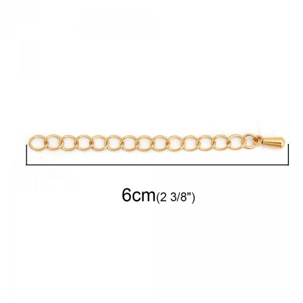 Rustfrit st&aring;l halsk&aelig;de forl&aelig;ngelse k&aelig;de 6 cm N&deg;03 Guld