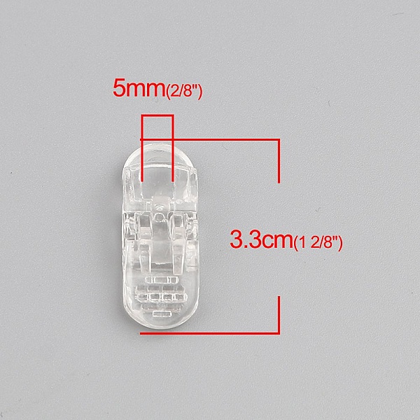 Clips Gennemsigtig maske 3,3 cm x 1,3 cm x 2 stk.