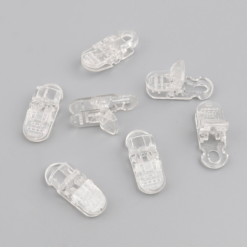 Clips Gennemsigtig maske 3,3 cm x 1,3 cm x 10 stk.