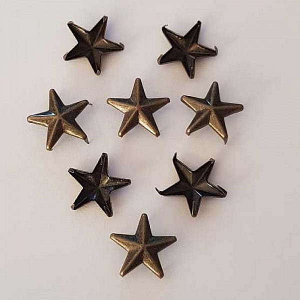 Clous rivet &agrave; griffes Etoile 11 mm Bronze x 10 pi&egrave;ces