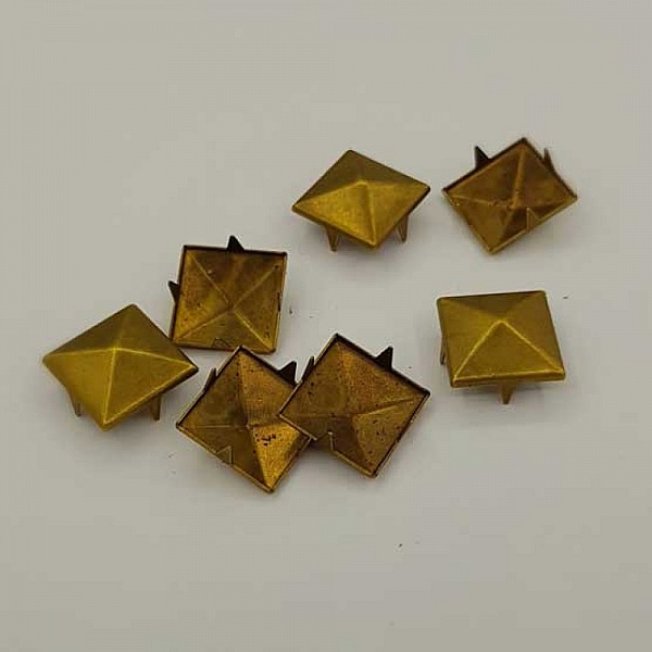 Clous rivet &agrave; griffes Carr&eacute; 12 mm Bronze 20 pi&egrave;ces