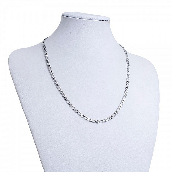 Halsk&aelig;de N&deg;03 i rustfrit st&aring;l Figaro mesh 50,5 cm