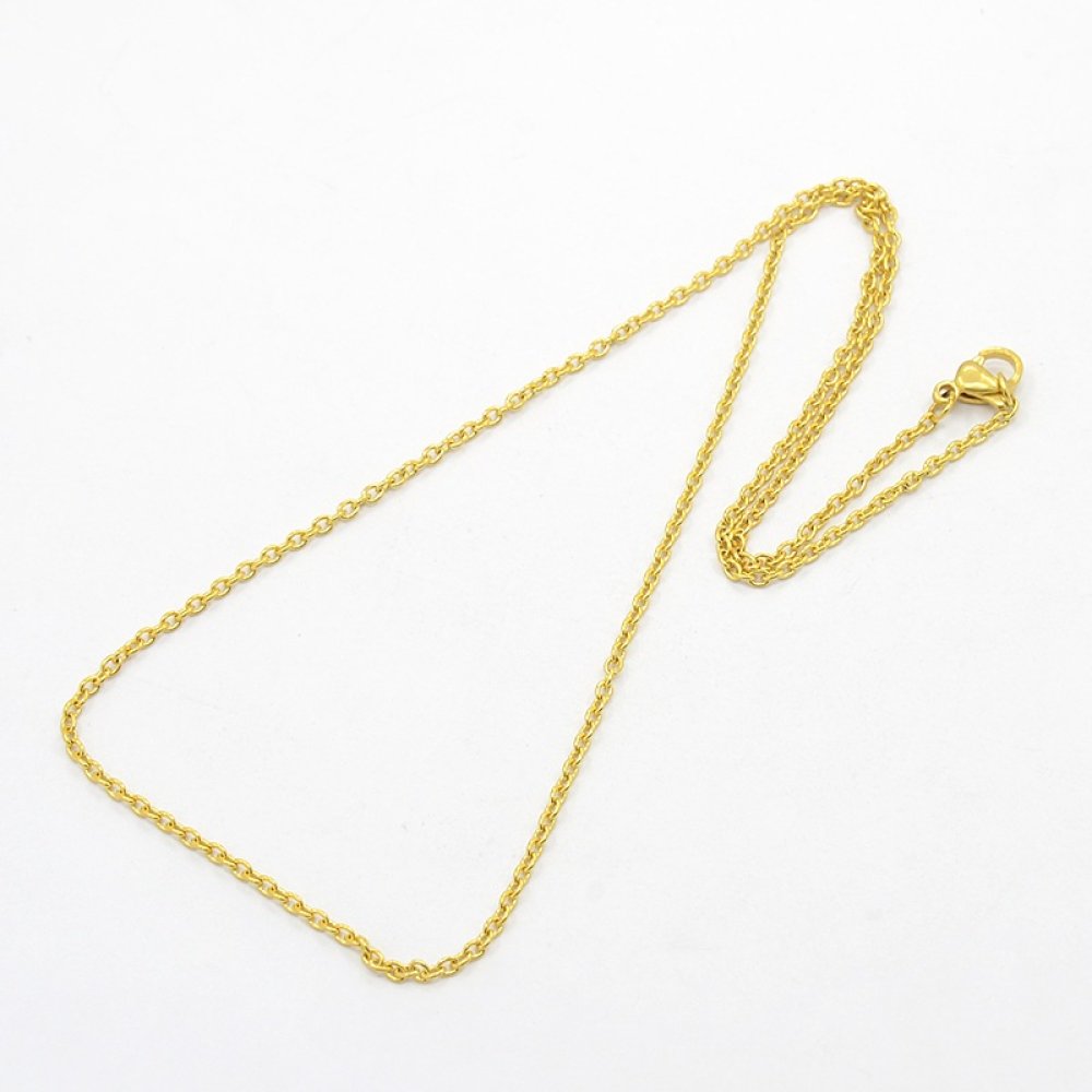 Collier N°15 en acier inoxydable 45 cm Doré