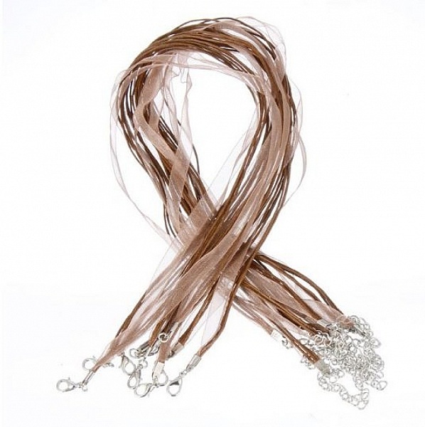 Halsk&aelig;de med organzab&aring;nd N&deg;11 og voksbehandlet snor