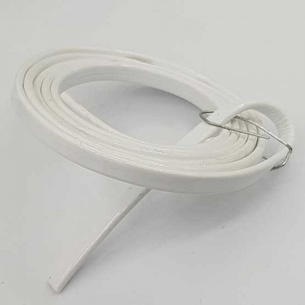 Cordon vernis plat 06 mm blanc x 1 m&egrave;tre