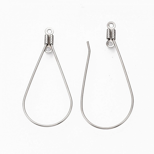 Creole oval rustfrit st&aring;l 17x37 mm s&oslash;lv x 2