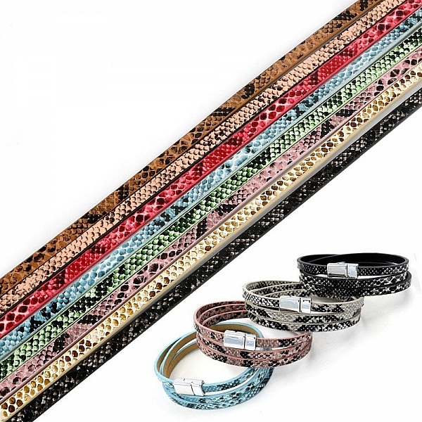 L&aelig;der 05 mm Gammel lyser&oslash;d slange skind design 1 meter