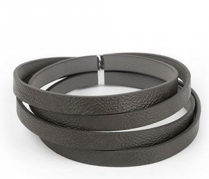 L&aelig;der 10 mm m&oslash;rkegr&aring; 1 meter