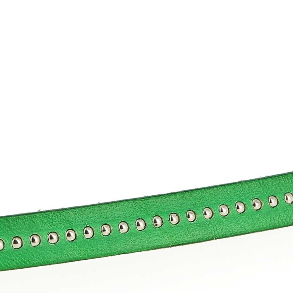 Læderkugle B-Grøn 10 mm med nikkelfri kuglekæde pr. 20 cm