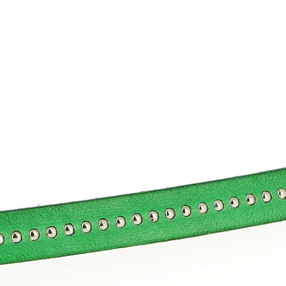 Læderkugle B-Grøn 10 mm med nikkelfri kuglekæde pr. 20 cm