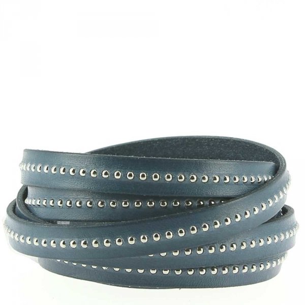 L&aelig;derkugle Lion Bl&aring; 10 mm med nikkelfri kuglek&aelig;de pr. 20 cm