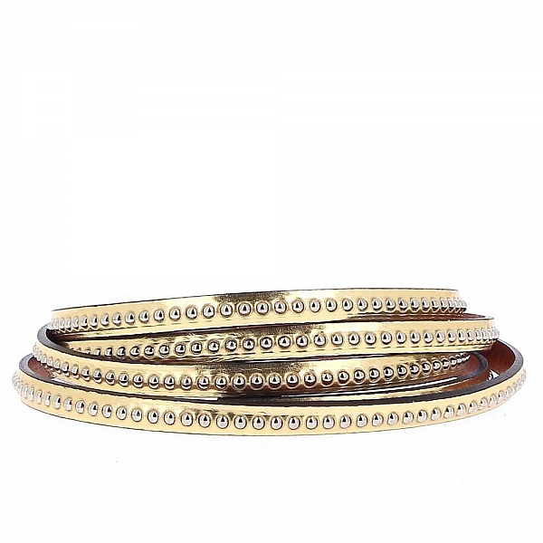 Guld spejlkugle l&aelig;der 06 mm med nikkelfri kuglek&aelig;de pr. 20 cm