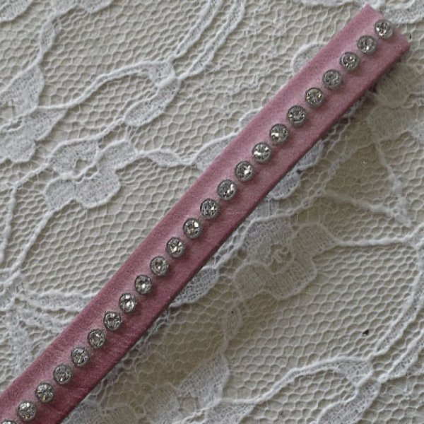 L&aelig;der DD-Violet 10 mm Swarovski Strass pr. 20 cm