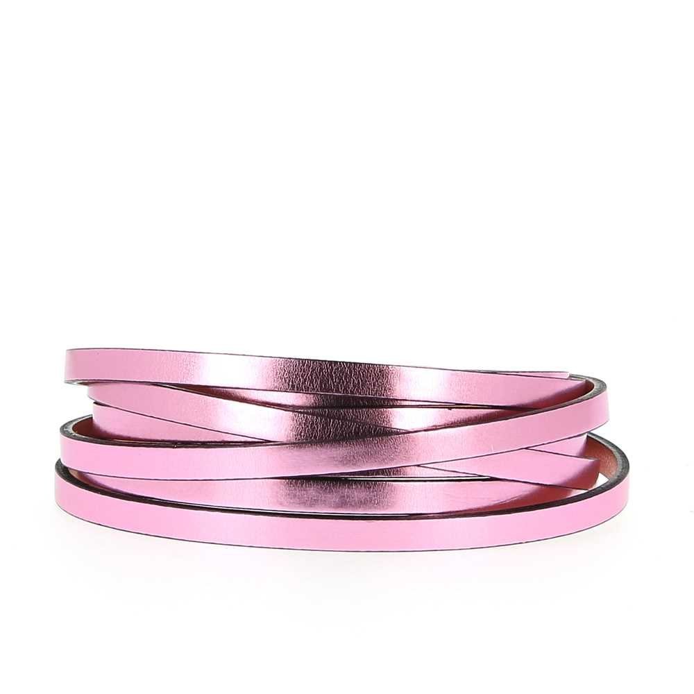 Læder spejl Pink Metal 06 mm x 20 cm