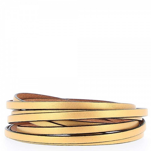 05 mm glat guld l&aelig;der med 20 cm