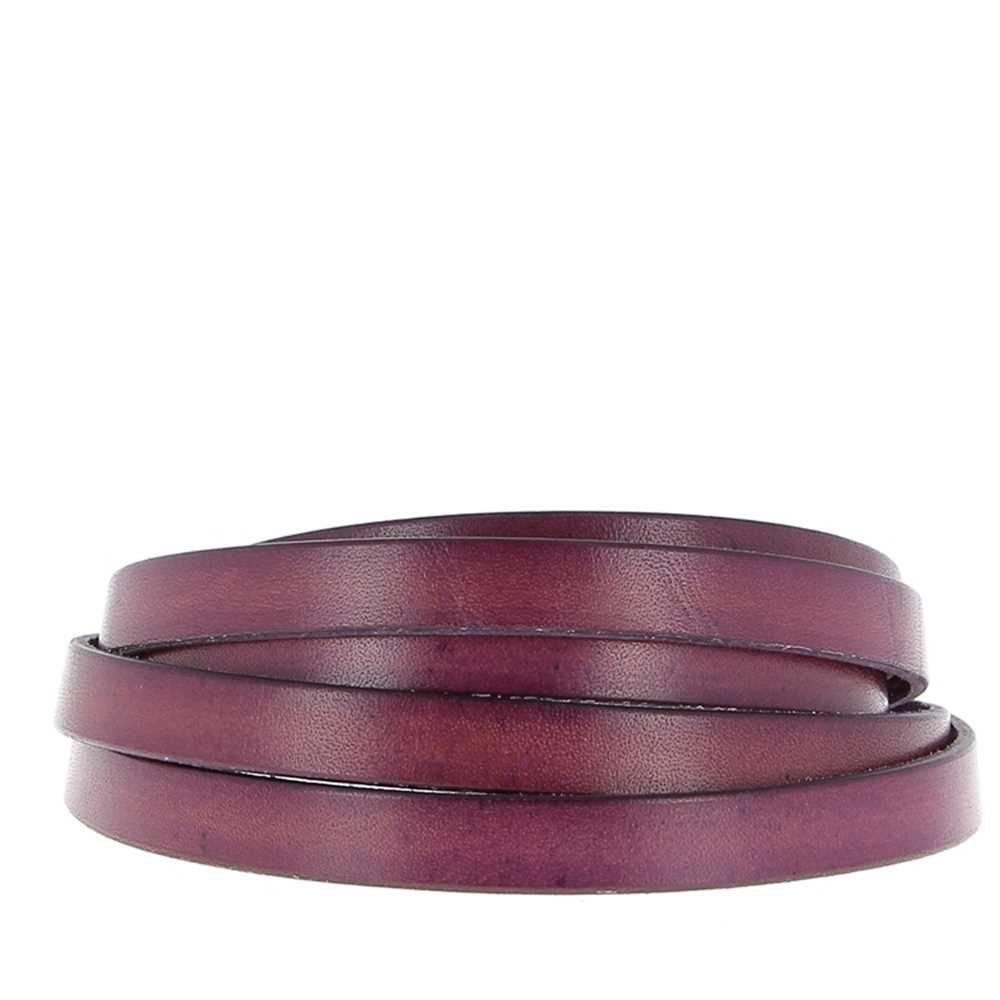 Fladt læder Plum 10 mm x 20 cm glat