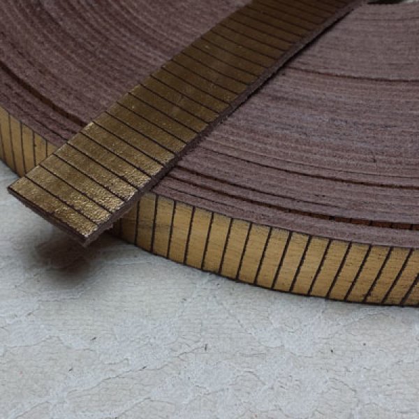 Guld rektangel l&aelig;der 20 mm x 20 cm