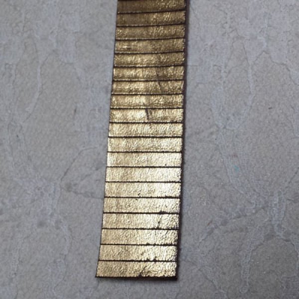Guld rektangel l&aelig;der 20 mm x 20 cm