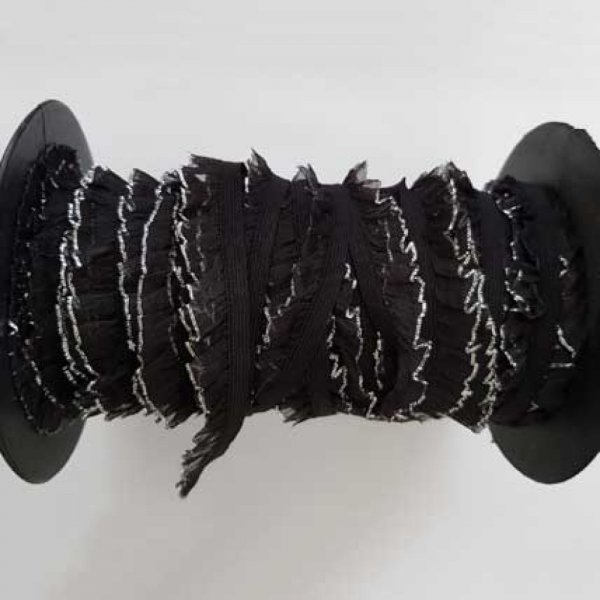 Dentelle &eacute;lastique 1.6 cm noir N&deg;03