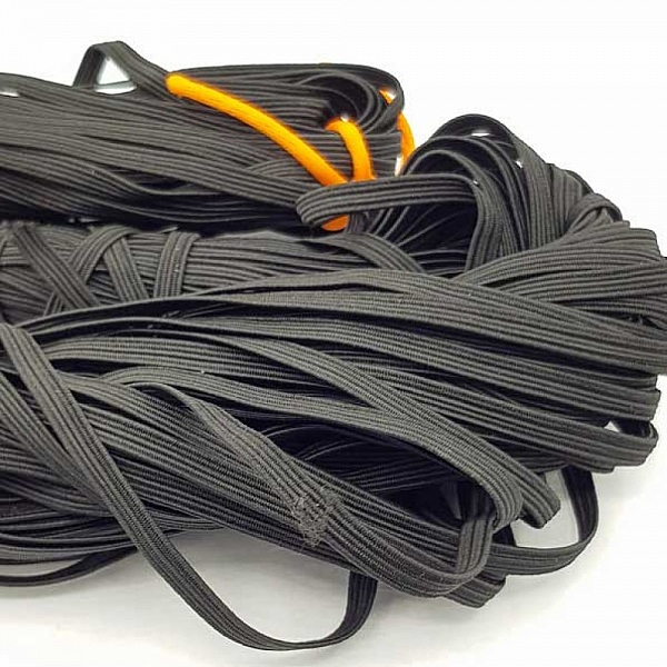 Flad maske elastisk 4 mm sort n&deg;03 x 20 meter