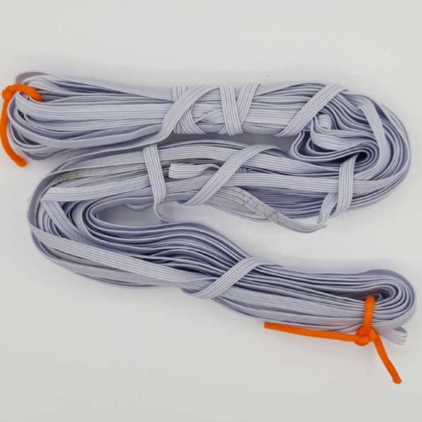 Flad maske elastisk 5 mm hvid N&deg;03 x 14,50 meter