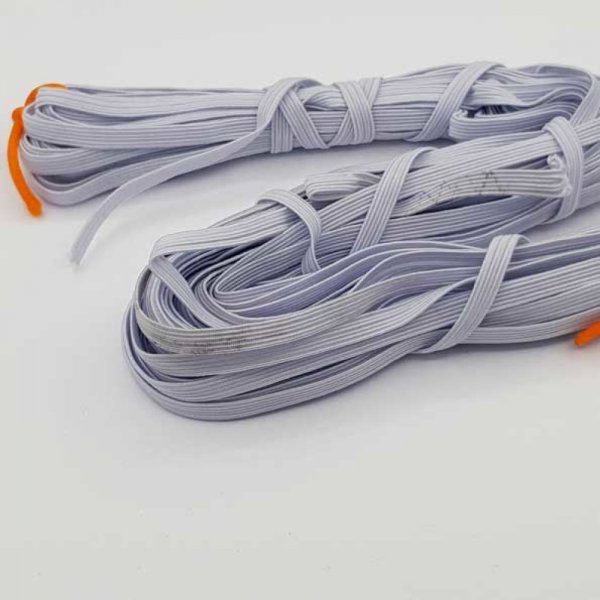 Flad maske elastisk 5 mm hvid N&deg;03 x 14,50 meter