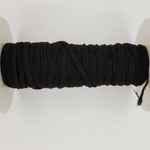 Flad maske elastisk 5 mm sort n&deg;03 pr. meter