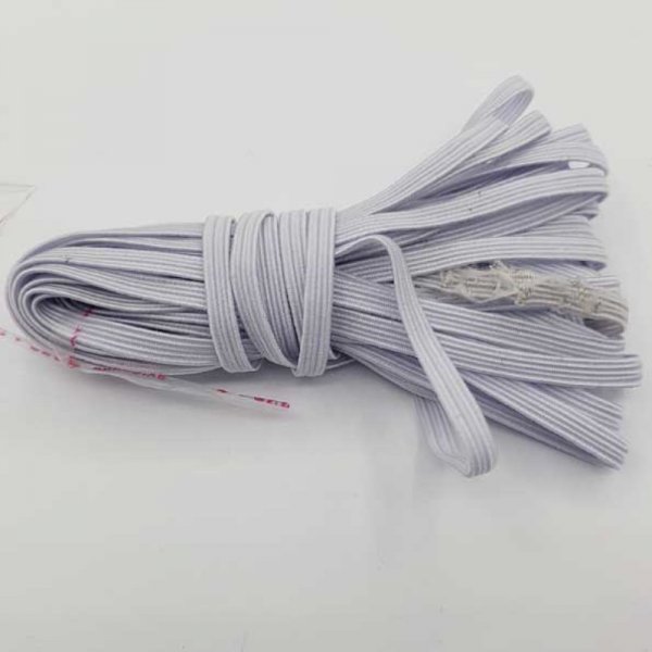 Flad maske elastisk 5 mm hvid N&deg;03 x 7,50 meter