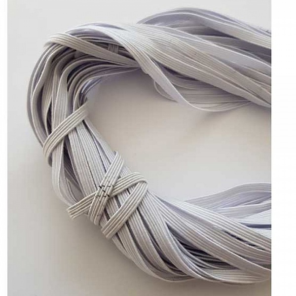 Elastique masque plat 5 mm blanc N&deg;03 x 20 m&egrave;tres