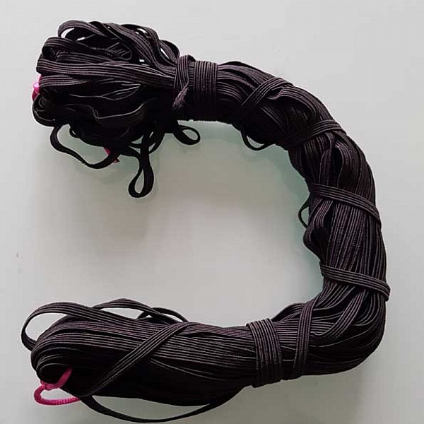 Flad maske elastisk 5 mm sort n&deg;03 x 25 meter