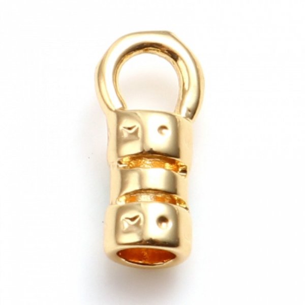 Embout Pour Cordon 10 x 4 mm Plaqu&eacute; Or 18K