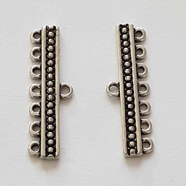 Embout fermoir multi rangs 7 trous Argent N&deg;02