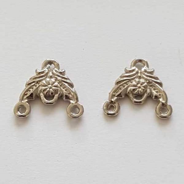 Embout fermoir multi rangs 3 trous Argent N&deg;07