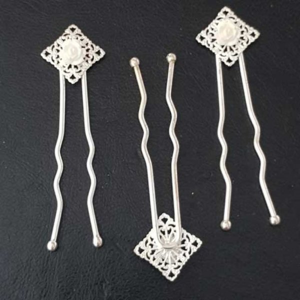 Epingle &agrave; cheveux Blanc mariage N&deg;03