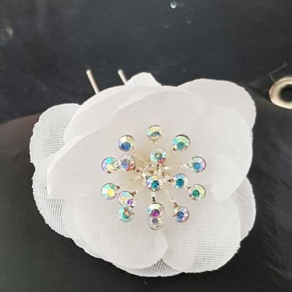 Epingle &agrave; cheveux Blanc mariage N&deg;07