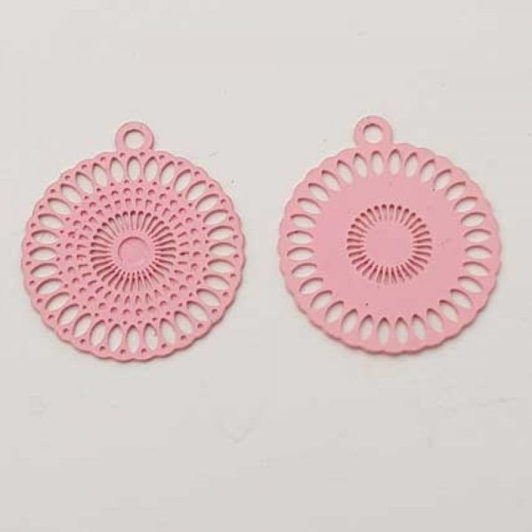 Estampe N&deg;01 Rosace Rose 20 x 17 mm