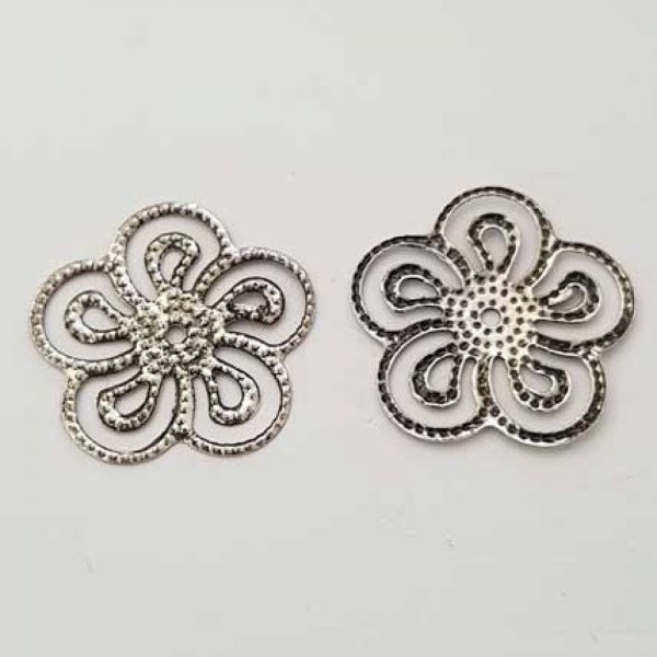 Estampe N&deg;03 Rosace Argent 25 mm