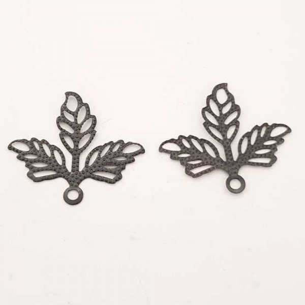 Estampe N&deg;08 Feuille Gris 23 x 25 mm