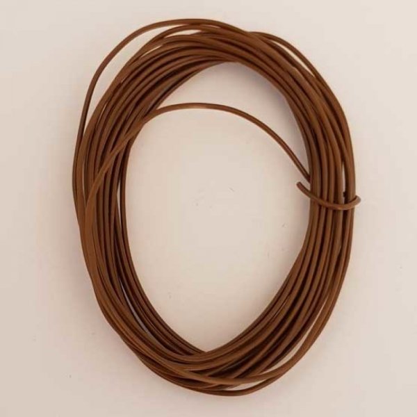 Fil M&eacute;tal Plastifi&eacute; 0.8 mm Marron x 3 m&egrave;tres