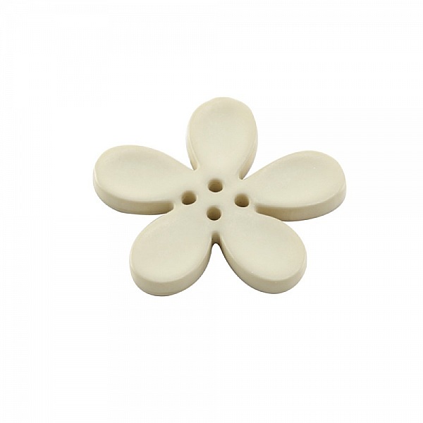 Fleur Orchid&eacute;e r&eacute;sine 4 trous 30 x 3 mm Beige 02