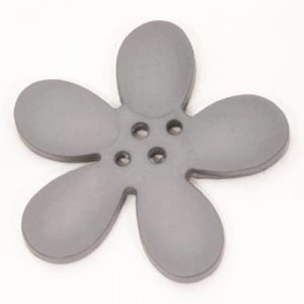 Fleur Orchid&eacute;e r&eacute;sine 4 trous 40 x 3 mm Gris Clair