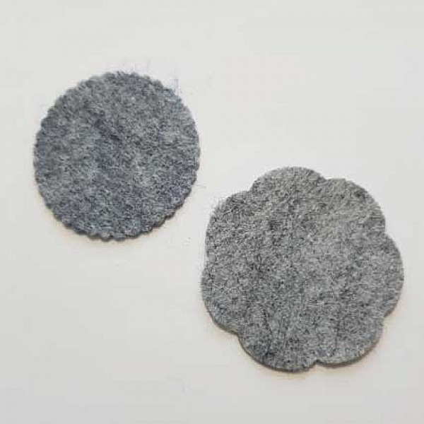 Jolie petite fleur en Feutrine 43 mm 50 mm N&deg;05-6 x 2 pi&egrave;ces