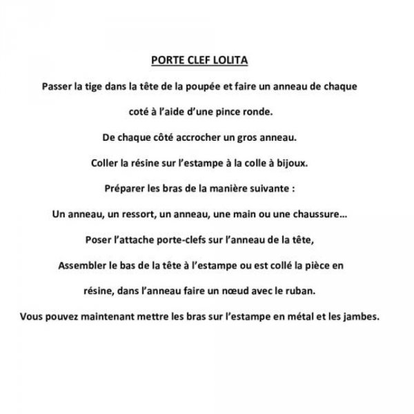 Kit Poup&eacute;e Porte Cl&eacute; Lolita N&deg;01