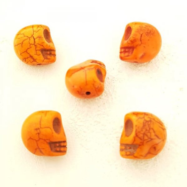 Lot 03 Howlite farvede kranier 18 mm