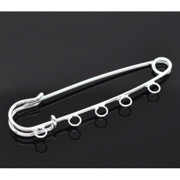 S&aelig;t med 20 s&oslash;lvs&oslash;lv sygeplejerske pinholdere 5 ringe 70x20mm N&deg;004