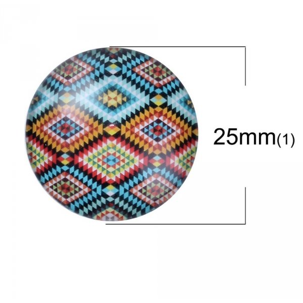 Lot 20 glascabochoner runde 25 mm 95108