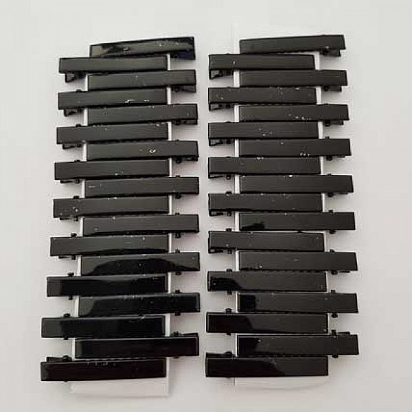 Lot N&deg;03 de 36 &eacute;pingles cheveux pinces barrettes Crocodiles - Couleur Noir 46 mm x 7 mm.