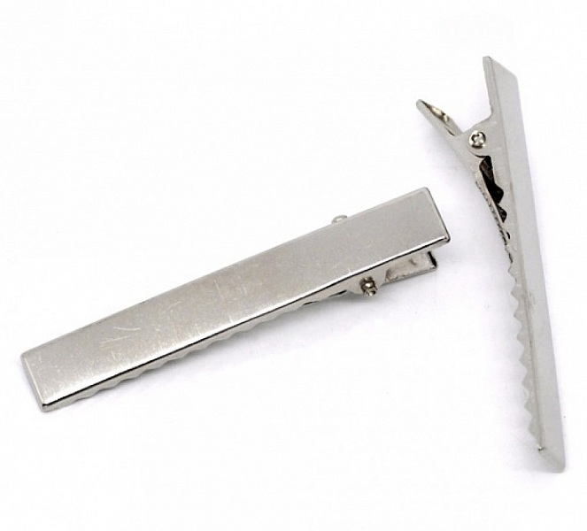 S&aelig;t med 10 krokodilleclips - s&oslash;lv 56 mm x 8 mm