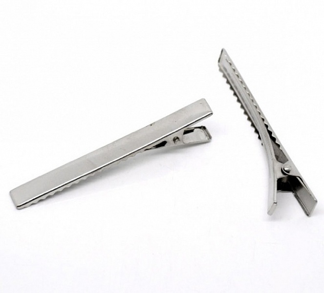 S&aelig;t med 20 krokodilleclips - s&oslash;lv 75 mm x 9 mm